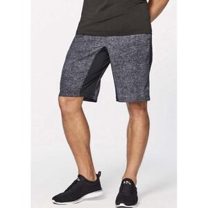 Men's Lululemon T.H.E. Short *Linerless 11" Gridiron Starlight Black SZ M